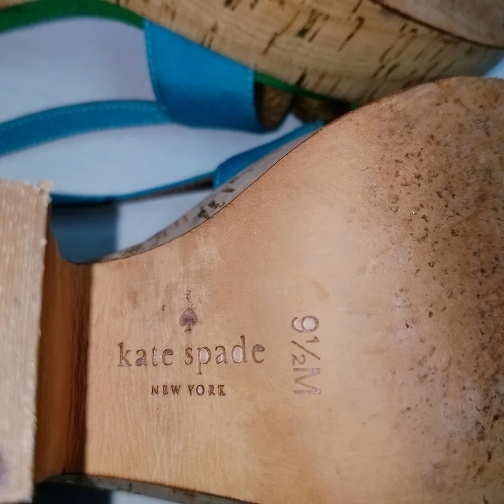 🌸‎ Kate Spade | Suede Multicolor Wedge Sandals 9.5